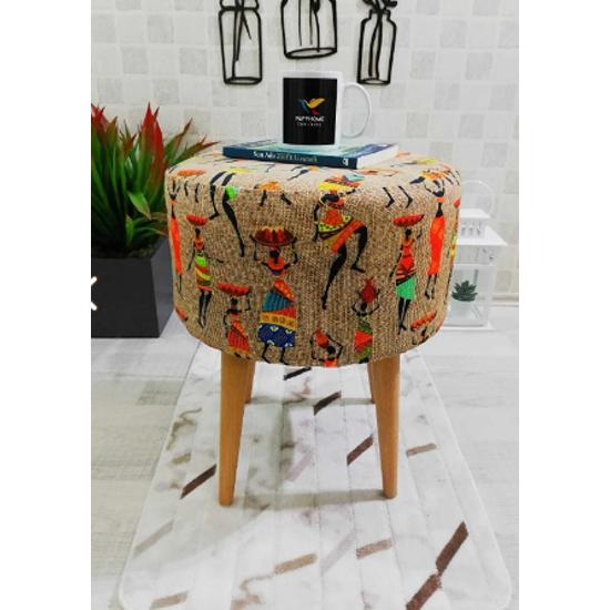 Etna Utopia Multi-Purpose Hornbeam Leg Decorative Pouf Bench Chair Armchair