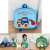 Eye-catching Cartoon Excavator Kid's Backpack Breathable And Soft Oxford Fabric For Young Children
