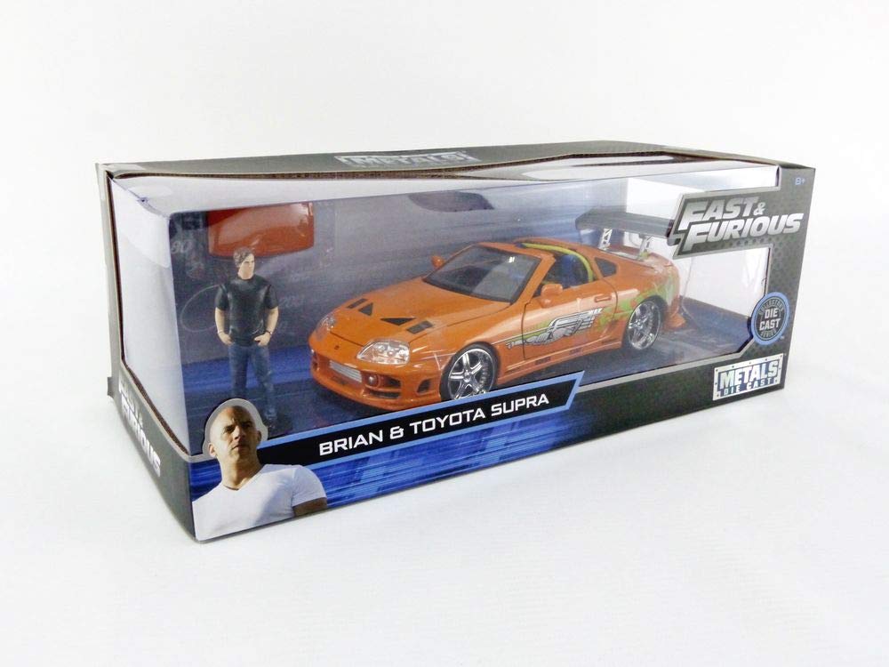 TOYOTA SUPRA Fast and Furious Mini Car 124 F&F BRIAN'S w/BRAIAN O'CONER
