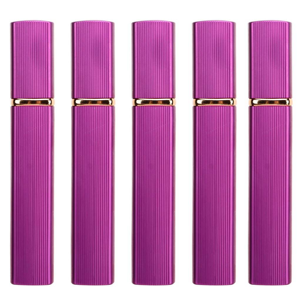 5pcs Travel Spray Bottles Eletrolytic Aluminium 12ml Refillable Perfume Bottles Durable Pocket