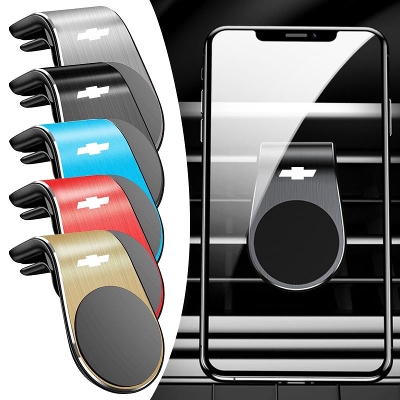 New 1Pcs Magnetic Car Emblem Phone Holder 360 Rotation Bracket For Chevrolet Trax