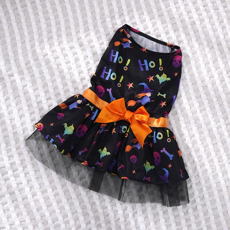 Halloween Dog Dress Pumpkin Party Autumn Fashion Soft Breathable Cute Teddy Pomeranian Small Medium Dogs Cat Pet Clothes Hot New