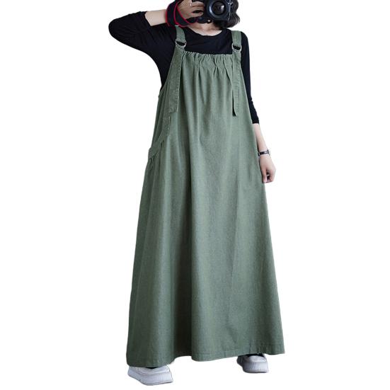 Yousheng Women's Denim Overall Dress Loose Sleeveless Boho Jean Jumper Dress with Pockets Wide Hem Pinafore Dress with Adjustable Strap