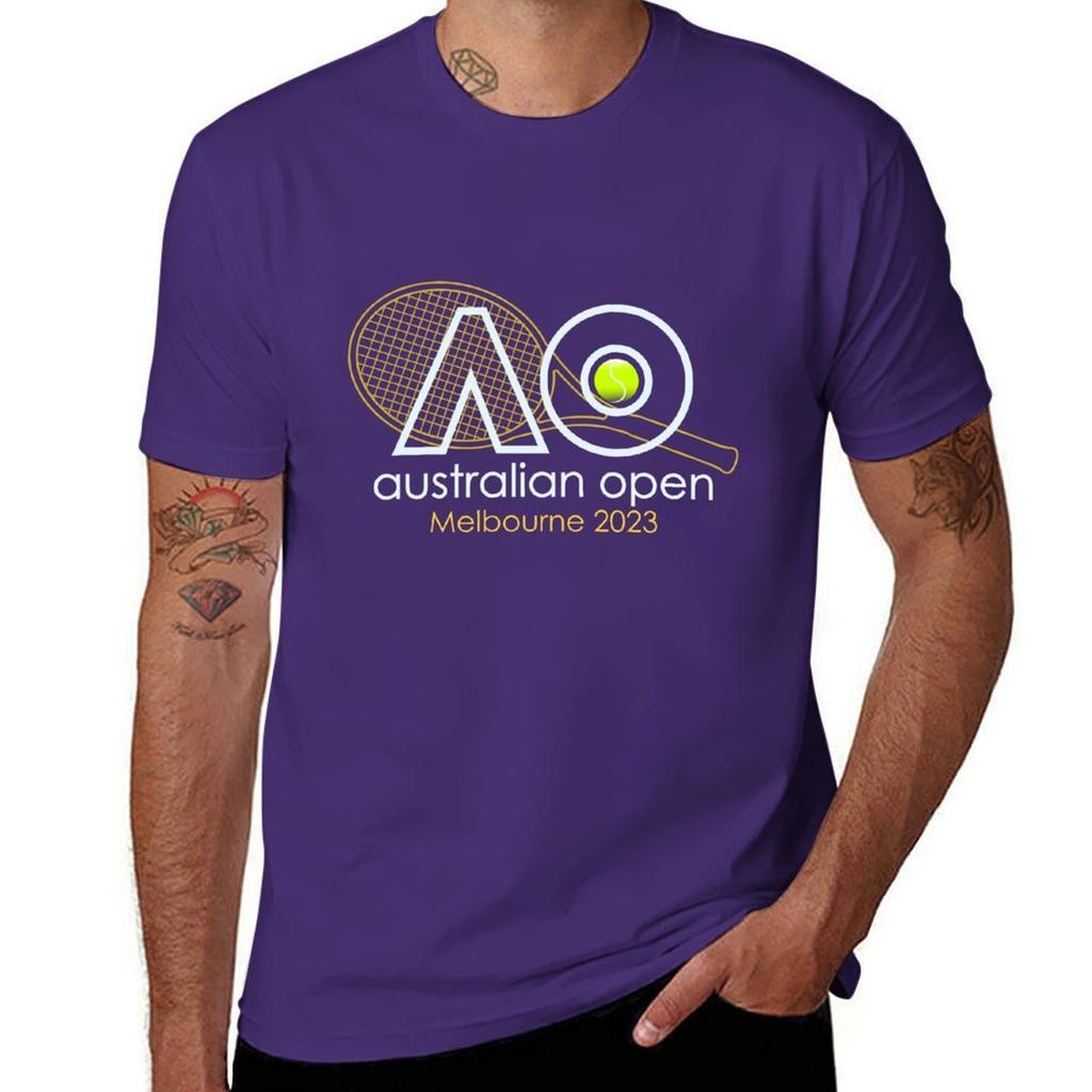 Теннисный турнир Australian Open - Мельбурн 2023 Футболка больших размеров топы футболки Футболка с коротким рукавом забавные мужские футболки для тренировок