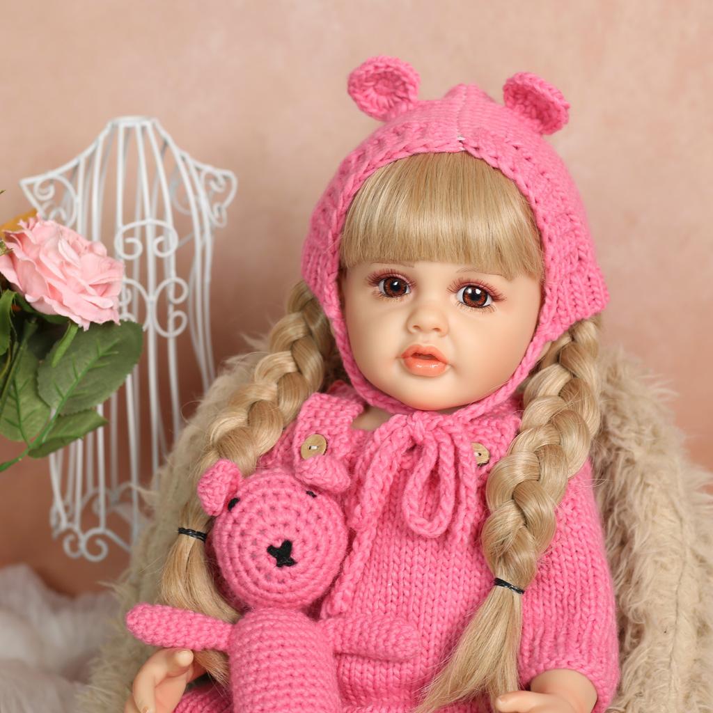 KEIUMI 55 см комплект париков из мягкого силикона с имитацией младенца и детской игрушки-головоломки для раннего образования, подарок на день рождения