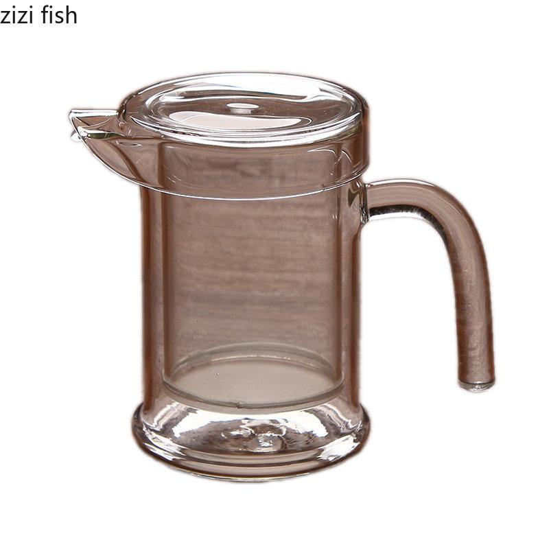 Ручной тип стеклянный цветочный чайник кофейники чайники чайники чайная утварь простая домашняя кухня настольный двухслойный чайник чайники