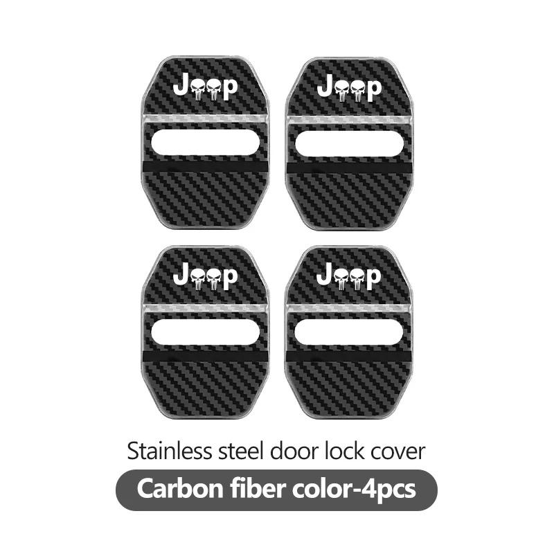 4Pcs Stainless Steel Car Door Lock Cap Cover for Jeep Renegade Wrangler JK Grand Cherokee Compass Patriot Liberty Auto Accessory