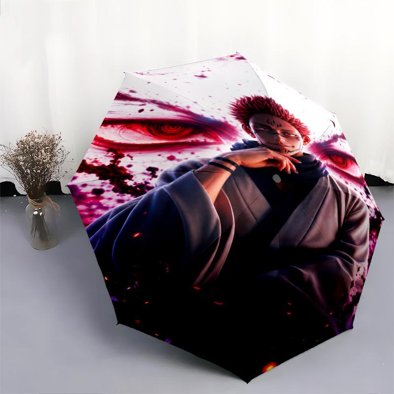 1 шт. Автоматический зонт Jujutsu Kaisen - Подходит для путешествий, улицы, портативный зонт, подарок на день рождения, предметы первой необходимости