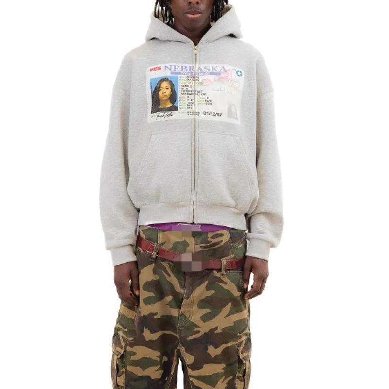 Европейская и американская Y2K персонализированная печатная толстовка на молнии с длинным рукавом в стиле ретро стрит-моды