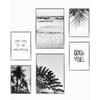 Scandinavian Poster Black White Beach Palm Tree Nordic Style Wall Art Canvas Print Painting Decoration Picture Living Room Decor No Frame