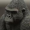 Серебряная статуэтка гориллы, напечатанная на 3D-принтере, Реалистичное украшение-шимпанзе, Для украшения рабочего стола, офиса и загородного дома
