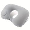Flocking Self Inflatable U-shaped Neck Pillow Foldable Portable Travel Pillow For Business Trips Outdoor Camping