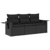 VidaXL Salon de Jardin avec Coussins 3 pcs, Canapés de Terrasse, Ensemble de Meubles de Patio, Mobilier d'Extérieur, Noir 3252192