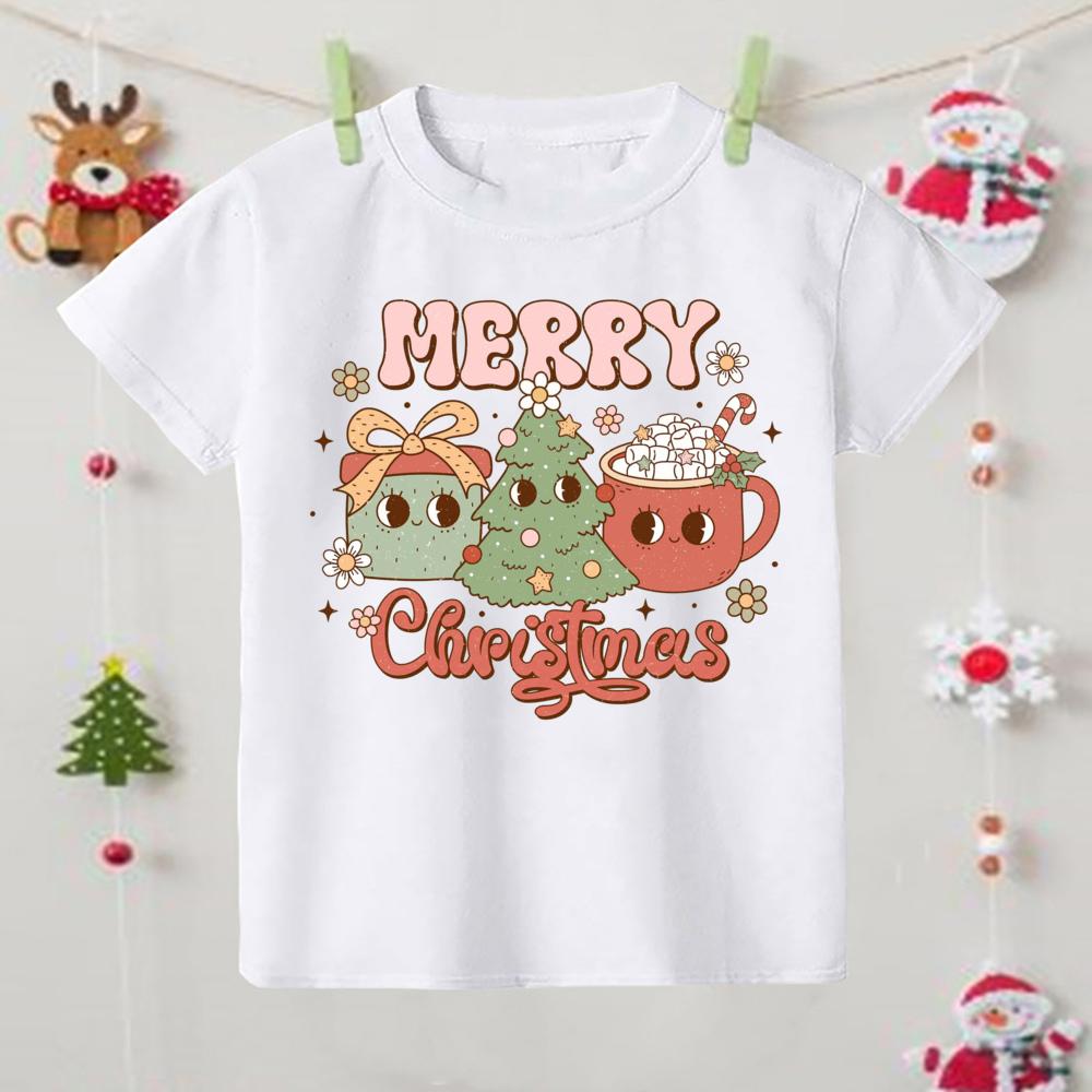 Its The Most Wonderful Time of The Year Print Kids Shirts Christmas Party Boys Girls Outfit Holiday Child Tshirt Xmas Clothes