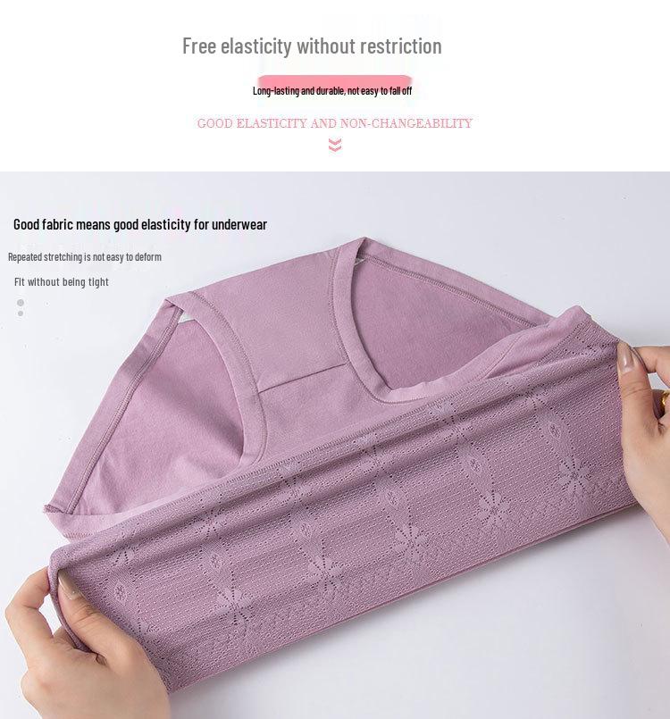 Plus Size High Waist Cotton Briefs for Middle-aged & Elderly Women - Breathable Tummy Control