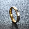 1pc Fashion New High-end Double Step Mirrored Intermediate Golden Stainless Steel Ring For Couples