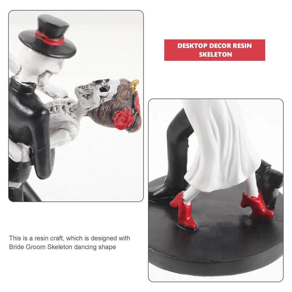 Хэллоуин Невеста и Жених Статуи Черепов Танцевальные Позы Статуи Пары Голова Черепа Хэллоуин Украшения Орнаменты