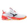 Mizuno Теннисные кроссовки Wave Stealth NEO 2, Белый/Черный/Оранжевый, Размер 24,5 см, 2E