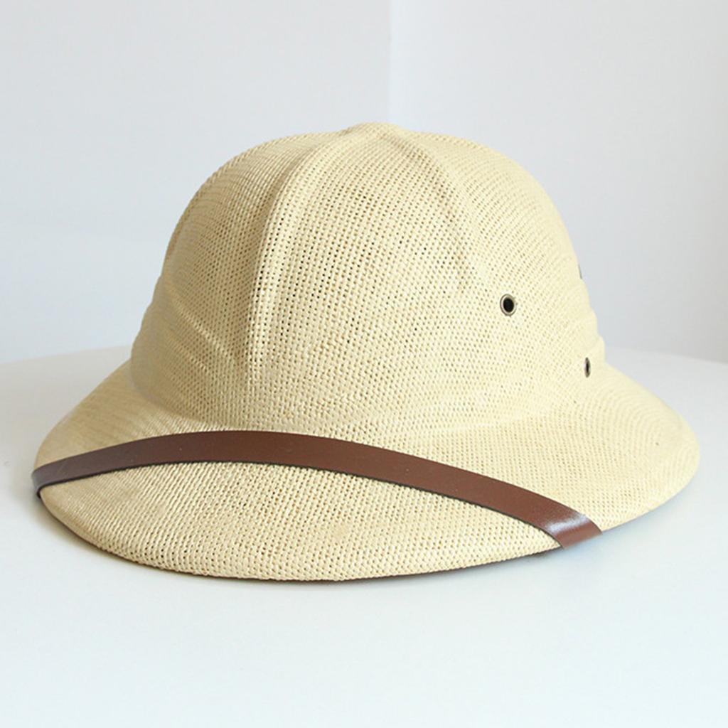 Vintage Handcrochet Straw Hat Vacation Bucket Hat for Adult Women Outdoor Activity Panama Hat for Travel and Casual Wear