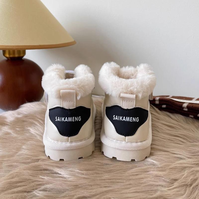 Зимние детские зимние ботинки Теплые зимние хлопковые вставки для мальчиков Зимние зимние ботинки с заплатками Нескользящие детские ботинки Кроссовки для мальчиков и девочек