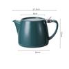 Ceramic Teapot with Lid and Filter Large Capacity Heat Resistant Strainer Tea Pot Cold Water Jug Kettle 550ml