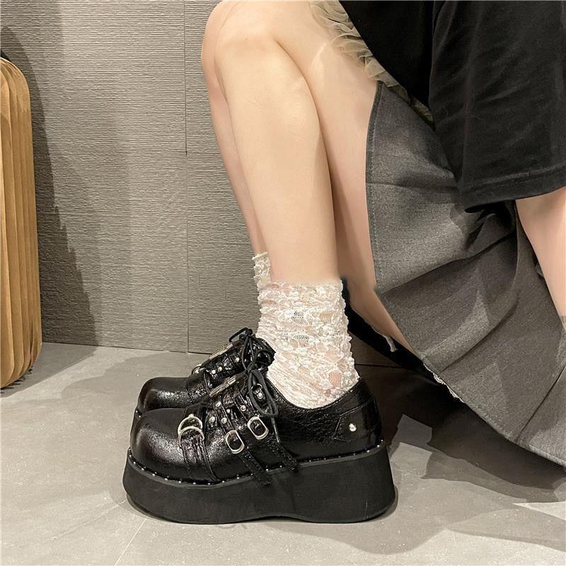 Retro British Style Niche Design Small Leather Shoes Women's Spring and Summer New Thick-soled Muffin-soled Single Shoes