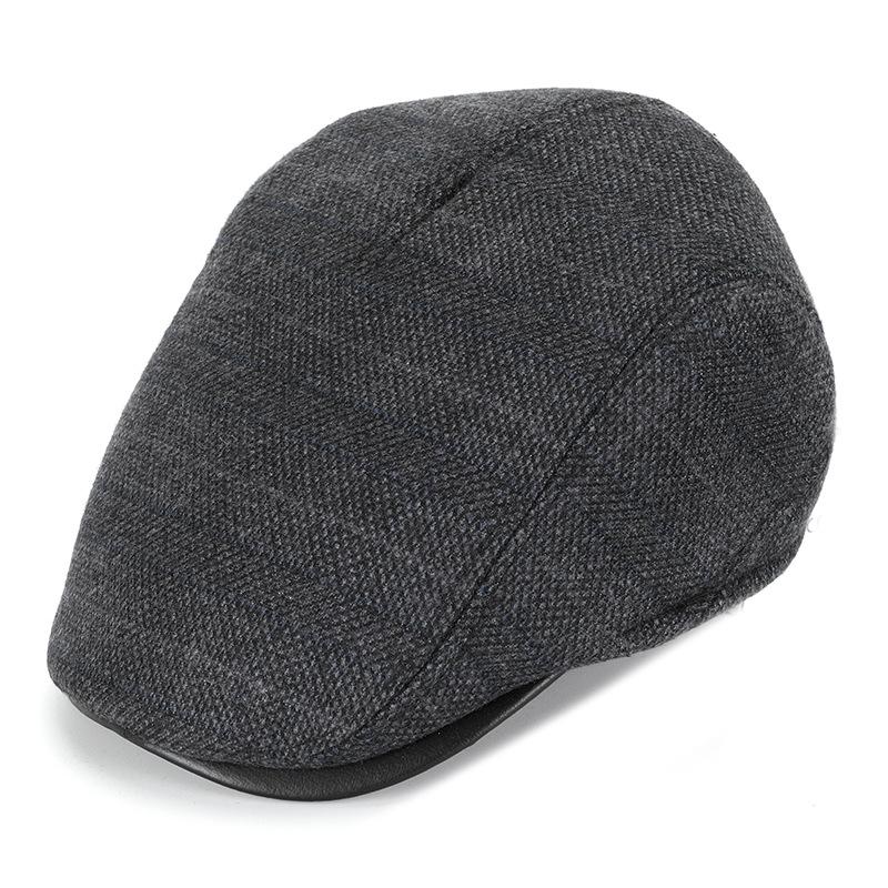 Forward hat, autumn and winter models, men's middle-aged and elderly, fleece and thickened elderly hat, ear protection, peaked cap, cold protection an