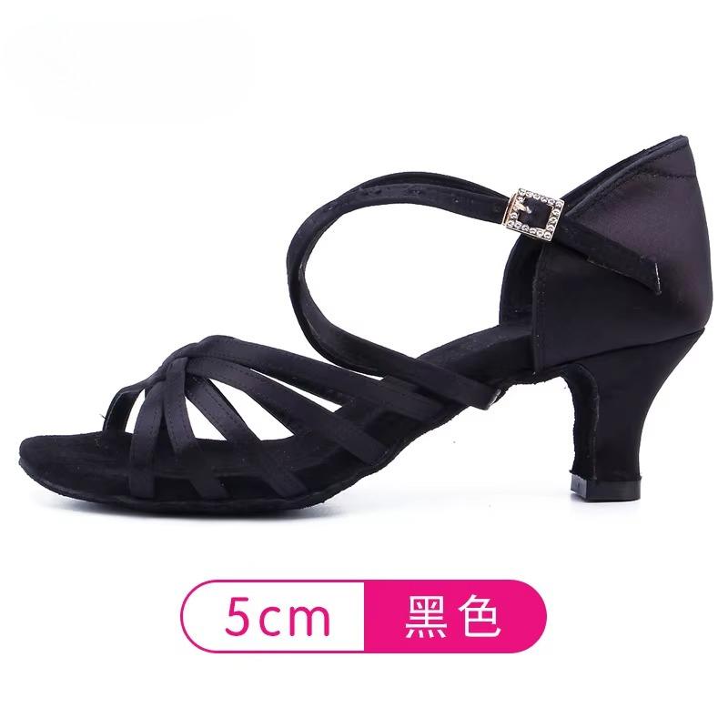 Туфли для латиноамериканских танцев женские на высоком каблуке шелковые танцевальные туфли женские с мягкой подошвой танцевальные туфли на каблуке 5,5 см/7,5 см туфли для сальсы для бальных танцев для девочек