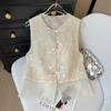 Кнопочный жилет женский 2025 лето высококлассный дизайн нишевый вышитый жилет топ