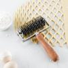 Stainless Steel Dough Lattice Pizza Dough Roller Cutter Wood Handle Crust Roller Cutter Top Lattice Wheel for Pizza Bread