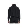 Under Armour Solid 1/4 Zip Mock Neck Fleece Training Sweatshirt Women Sweatshirt Black 1379772-001