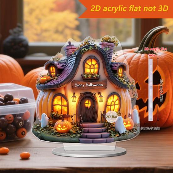 Хэллоуинские украшения 2D акриловые плоские призрачные украшения с подсветкой жуткий ночник украшения для стола дома офиса кафе