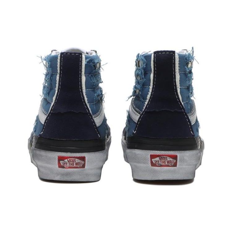 Vans Sk8 Reconstruct удобные универсальные классические нескользящие прочные высокие скейт-кеды унисекс скейт-кеды сине-черные VN0005UKNGJ