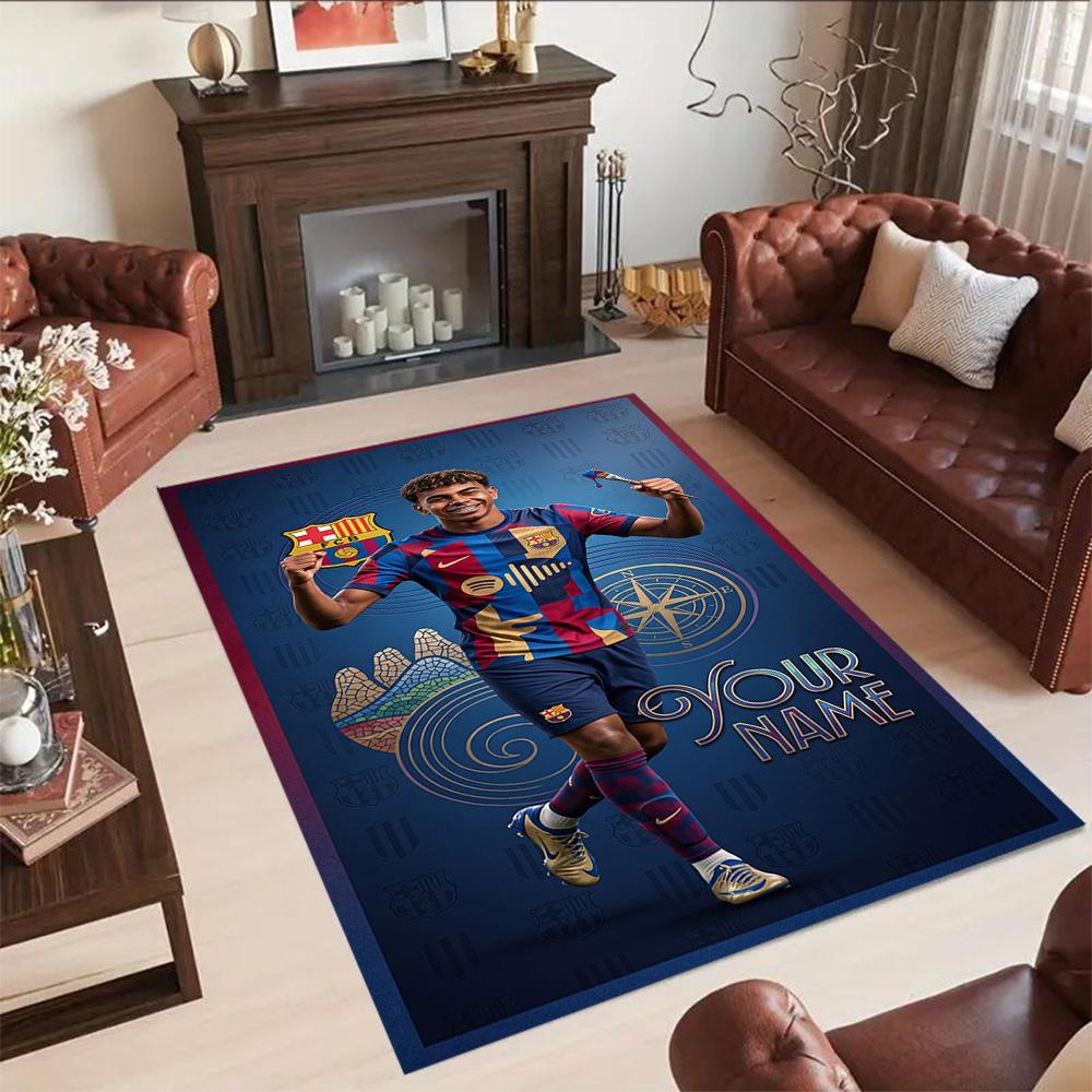 Lamin Yamal Customize Text Floor Rug Office Rug Perfect For Dining Room Study Room Outdoor Decorate Room Antislip Carpet Anime Office Decor