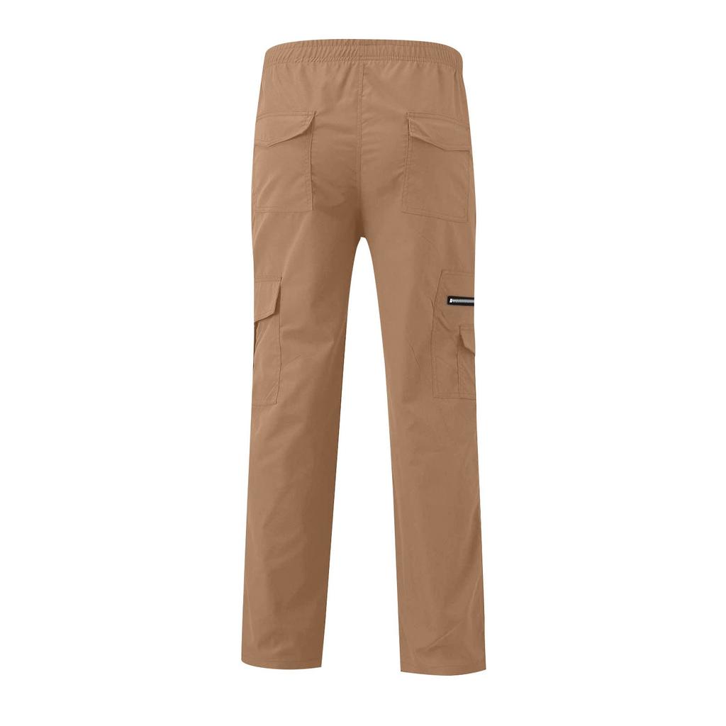 Мужские повседневные свободные прямые брюки с множеством карманов для работы, для активного отдыха, для фитнеса