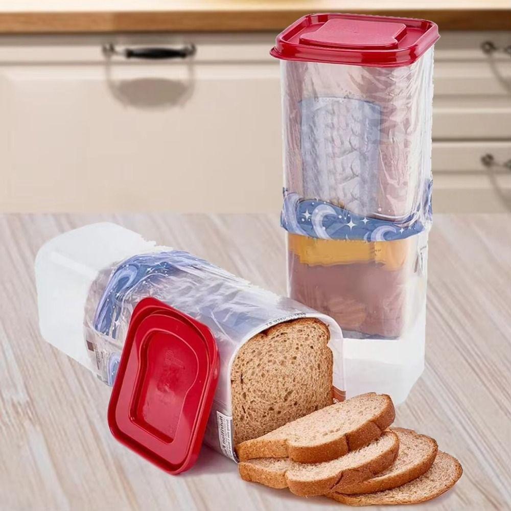 Leakproof Transparent Bread Dispenser Plastic Toast Storage Box Fresh Bread Storage