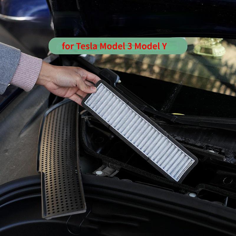Для Tesla MODEL3 MODEL Y 2017-2024 внешний воздухозаборник пылезащитный фильтр кондиционера передняя крышка сетчатый фильтр PM2.5 фильтр