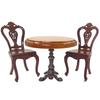 Moin Moin Miniature Furniture 112 1:12 Scale Furniture Table & Chair 3 Piece Set Dollhouse One-seater Cafe Single Retro Antique Cushion Brown Wood