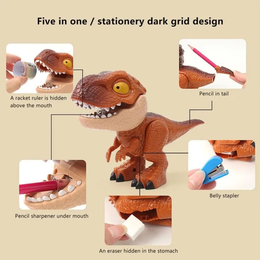 5 in 1 Dinosaur Stationary Set Educational Toys T-Rex Toy Stationary Set  Library