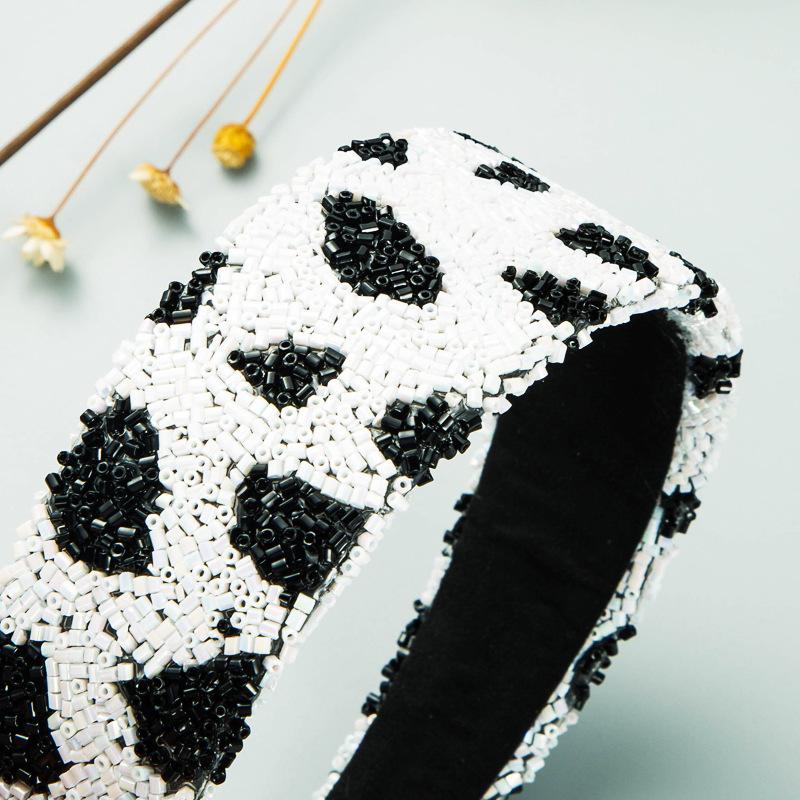 Женская стеклянная трубка с леопардовой полосой, персонализированная сетка под зебру, красная повязка на голову с широкими краями