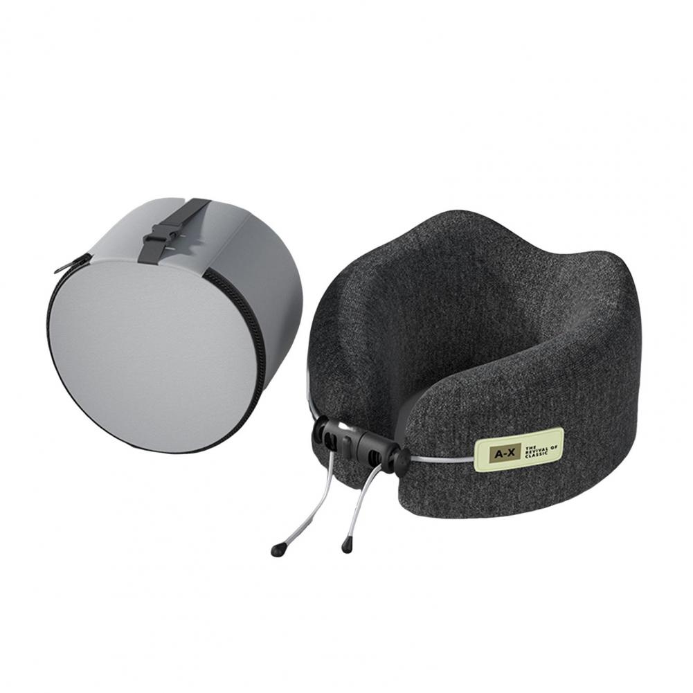 Cervical Support Travel Pillow Memory Foam U-shaped Travel Neck Pillow with Adjustable Drawstring for Pain Relief for Ultimate