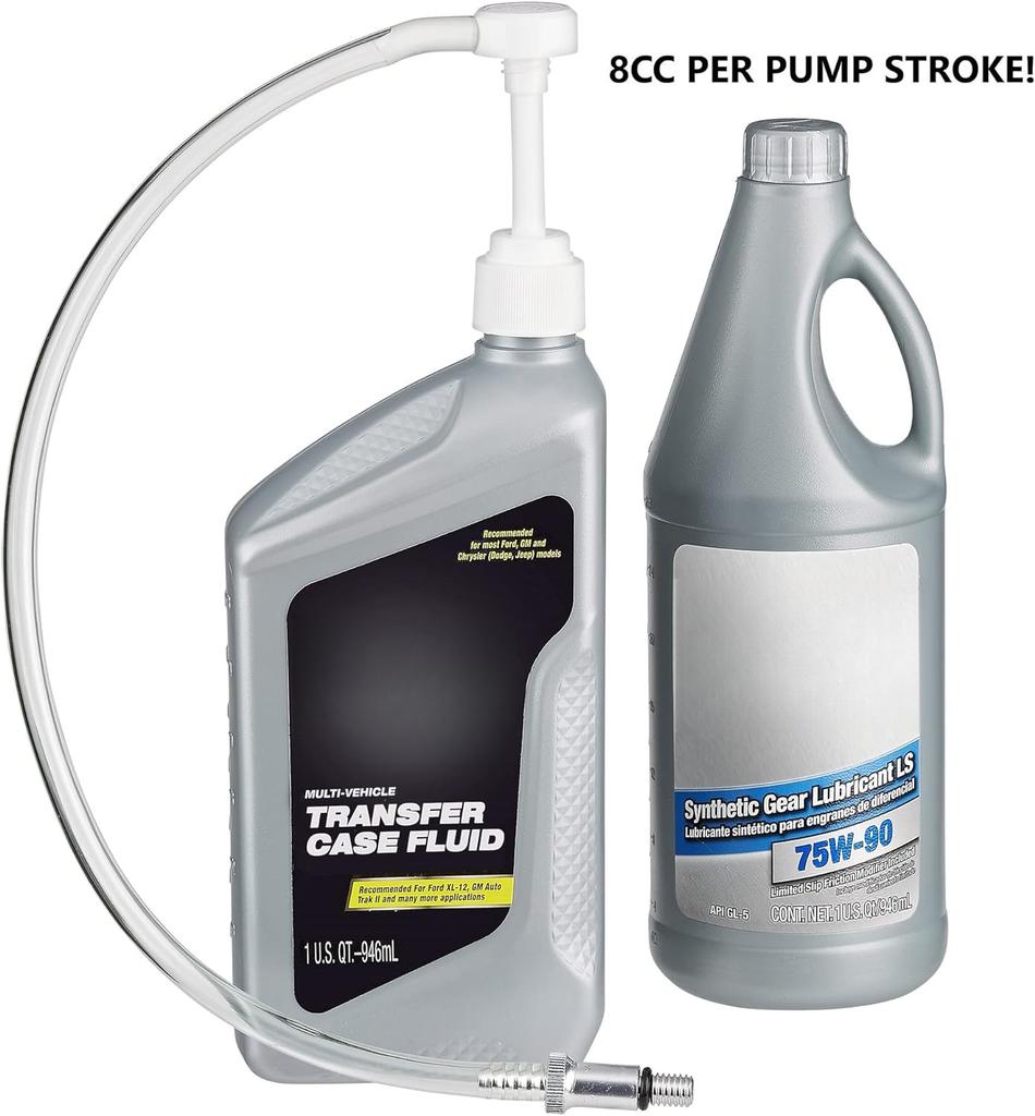 Lower Unit Gear Oil Pump for Standard Quart Bottles Includes 3/8 Inch Metal Swivel 8mm/10mm Fit Most Marine Boat Outboard Motors