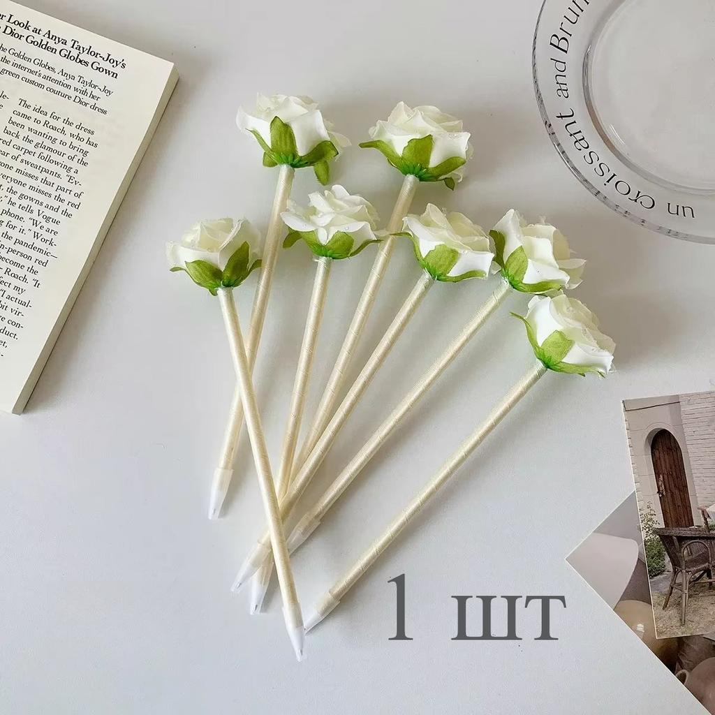 1 шт. Милая имитация цветочной гелевой ручки, креативный дизайн, перо, цветок, шариковая ручка для детей, милая канцелярская ручка, школьные принадлежности