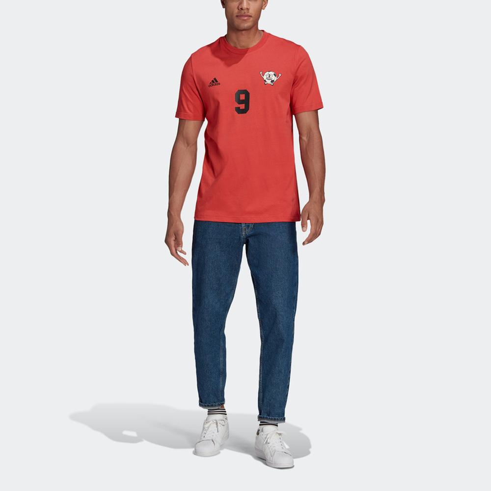 Adidas Футболка Lil Number T Soccer Training со спортивным принтом и короткими рукавами, мужские топы, ярко-розовые флуоресцентные GN6892