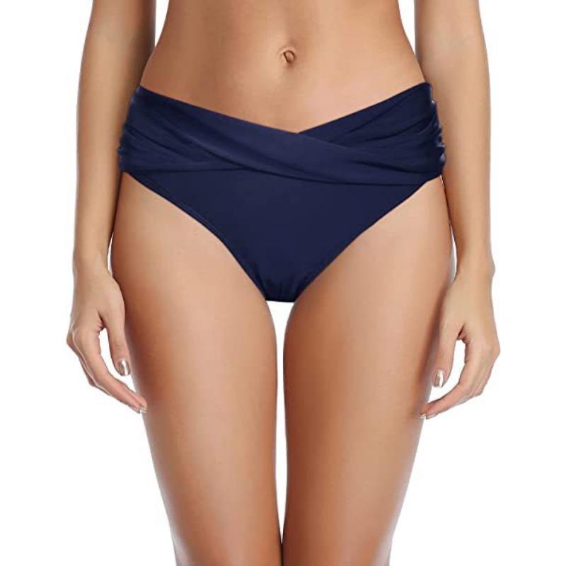 Women Low Waist Ruched Bikini Bottoms Swimsuit Briefs Pants