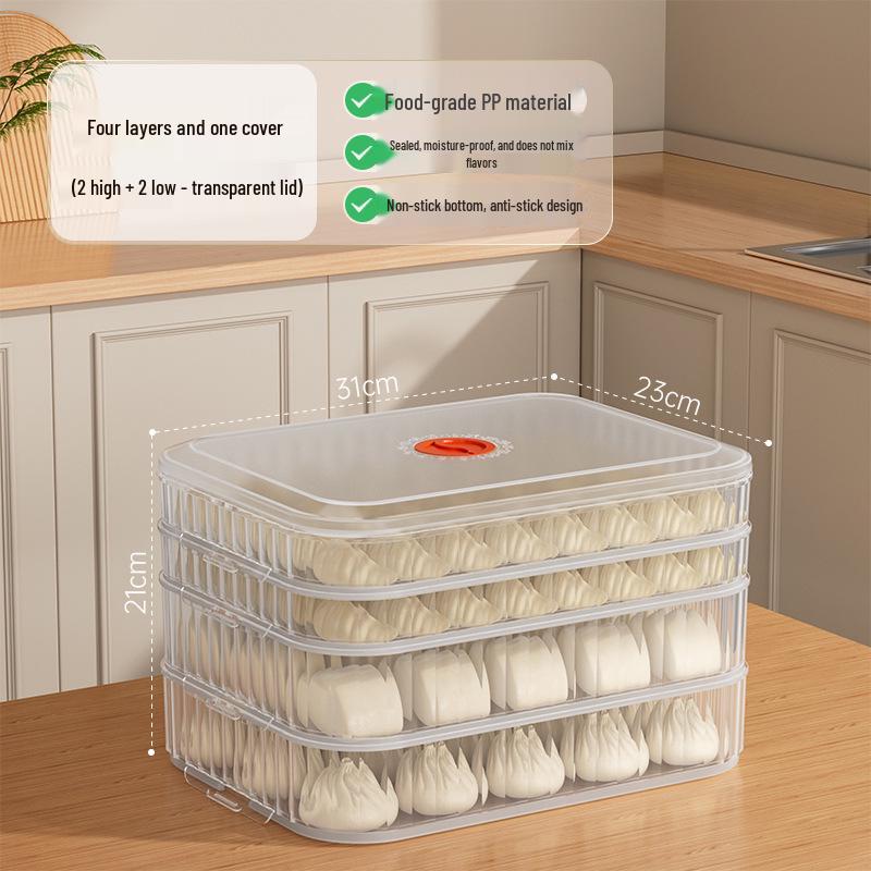 Dumpling Freezer Box - Fresh-Keeping and Quick-Freezing Storage for Wontons, Dumplings & Noodles