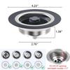 New Kitchen Sink Drain Strainer and Stopper Combo for Standard 3-1/2 Inch Drain