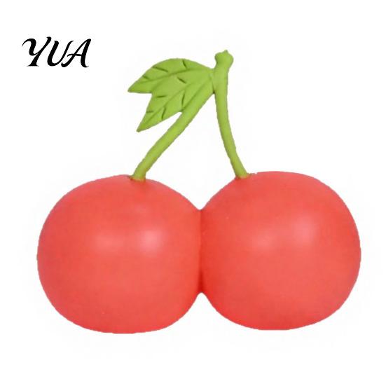 Cherry Stress Relief Toy Double Toy, Soft Fake Squeeze Hand Therapy Balls Flour Filling Sensory Fidget for Relaxation Decorative