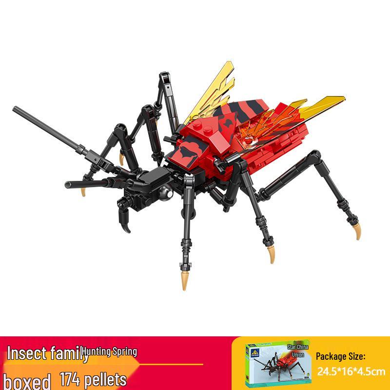 Кай Чжи Совместимая Лего Игрушка Насекомое: Mantis Конструктор для детей, Развивающий пазл с животными в подарок