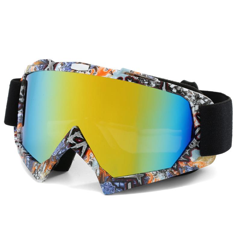 Высококачественная роскошная цветная оправа и линзы из ТПУ, ветрозащитные очки UV 400 для занятий лыжным спортом на открытом воздухе для мужчин и женщин